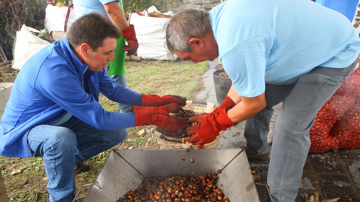 Uno de los magostos realizados en el Bierzo tras la recogida de las castañas. | ICAL