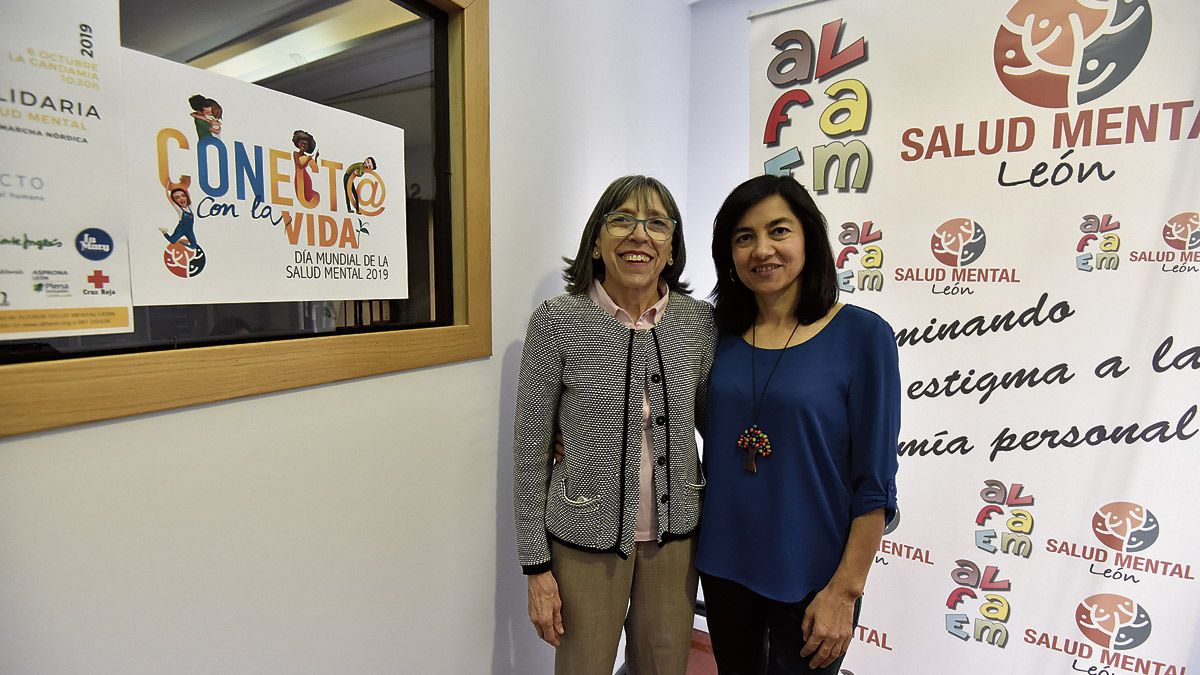 Laura de la Torre, presidenta de Alfaem Salud Mental León, y Rosa María Conde, directora gerente. | SAÚL ARÉN