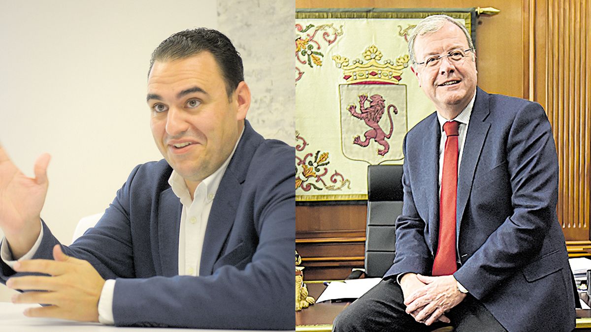 José Miguuel González y Antonio Silván, candidatos del PP de León al Congreso y al Senado. | MAURICIO PEÑA / SAÚL ARÉN