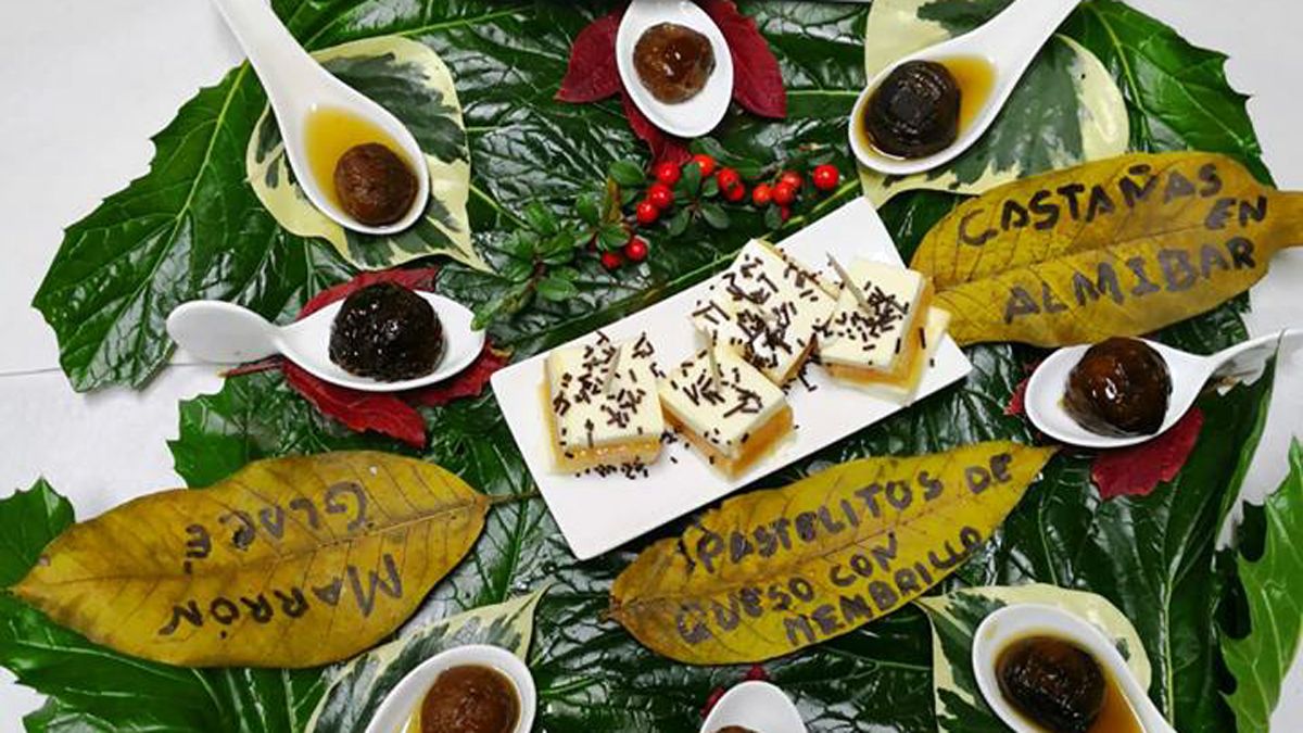 Uno de los platos con frutos de otoño presentados al concurso 'El Magostín' el pasado año.