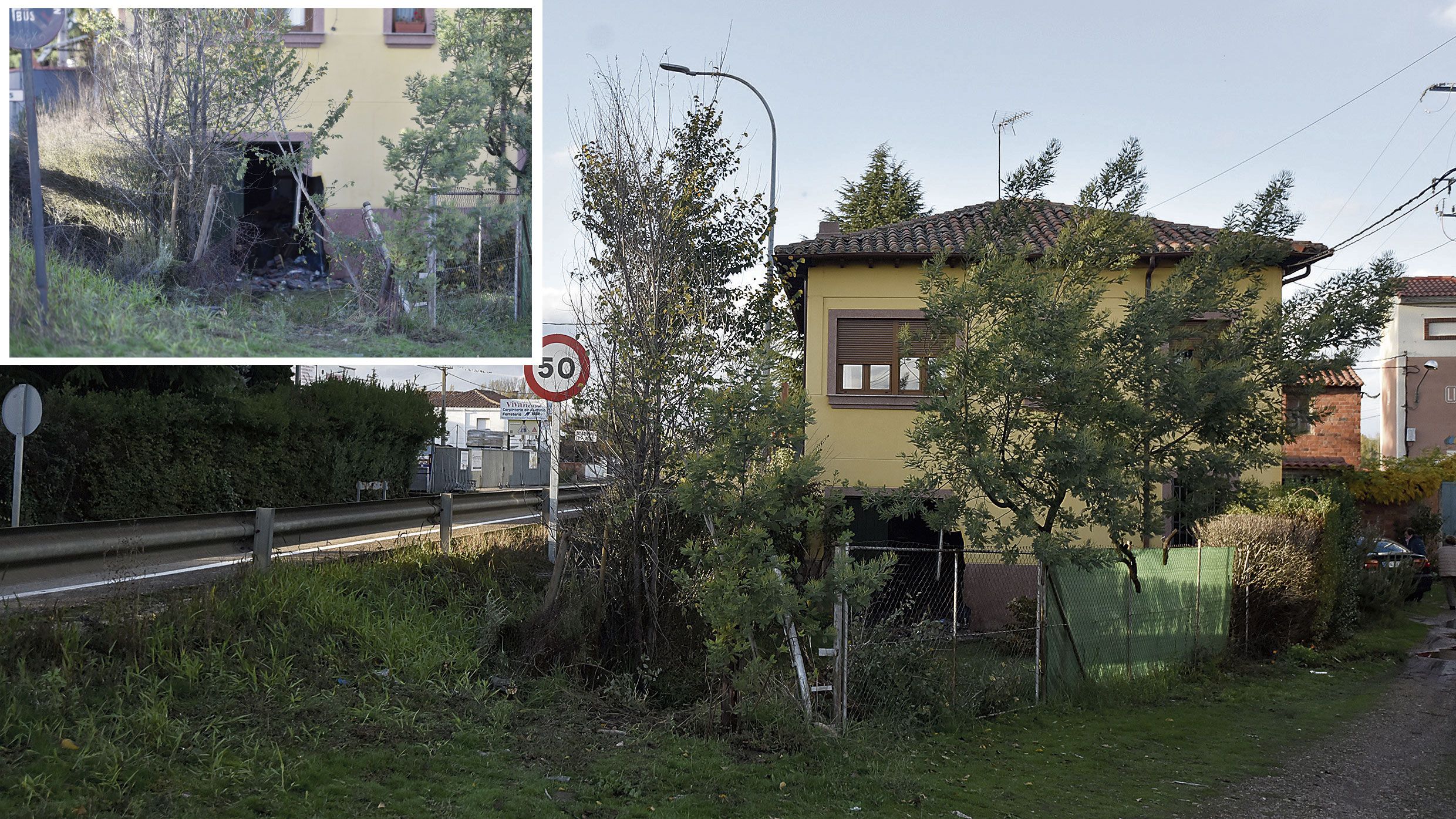 Estado en el que quedó la vivienda contra la que impactó el motorista fallecido en Azadinos el 1 de noviembre. | SAÚL ARÉN