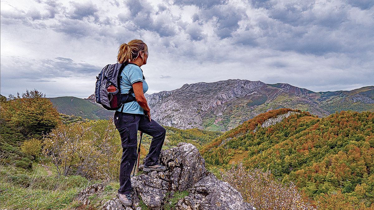 Una vista excepcional del hayedo de Montegrande la Villa de Sub y las estribaciones de la Sierra del Sobia. | VICENTE GARCÍA