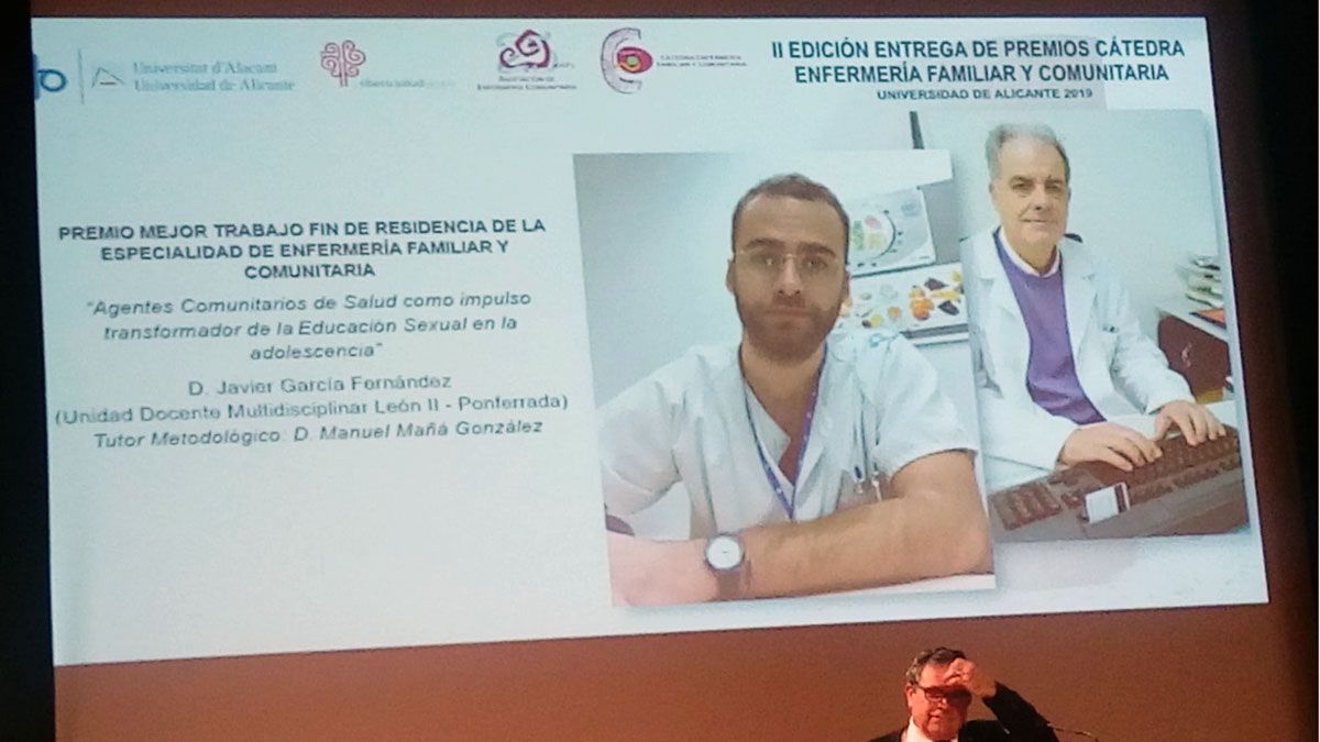 Proyección del trabajo de Javier García en el acto de entrega de premios este viernes en Alicante. | D.M. Proyección del trabajo de Javier García en el acto de entrega de premios este viernes en Alicante. | D.M.