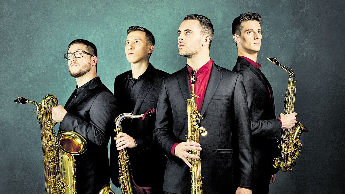 El cuarteto de saxofones Kebyart Ensemble protagoniza este sábado el tercer concierto del X Festival de Música de Cámara ‘Fundación MonteLeón’. | L.N.C. El cuarteto de saxofones Kebyart Ensemble protagoniza este sábado el tercer concierto del X Festival de Música de Cámara ‘Fundación MonteLeón’. | L.N.C.