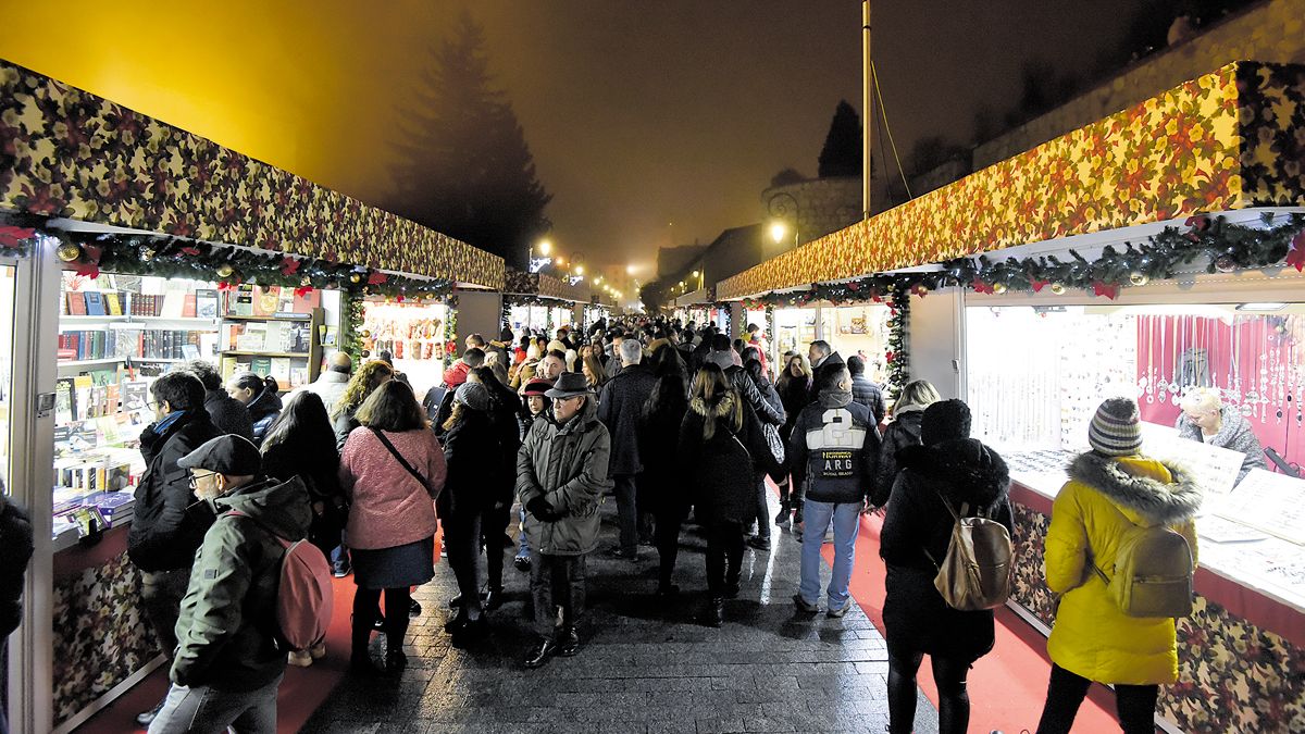 Vista general de la Feria de artesanía y regalo navideño Ciudad de León’ en la calle Ruiz de Salazar. | SAÚL ARÉN