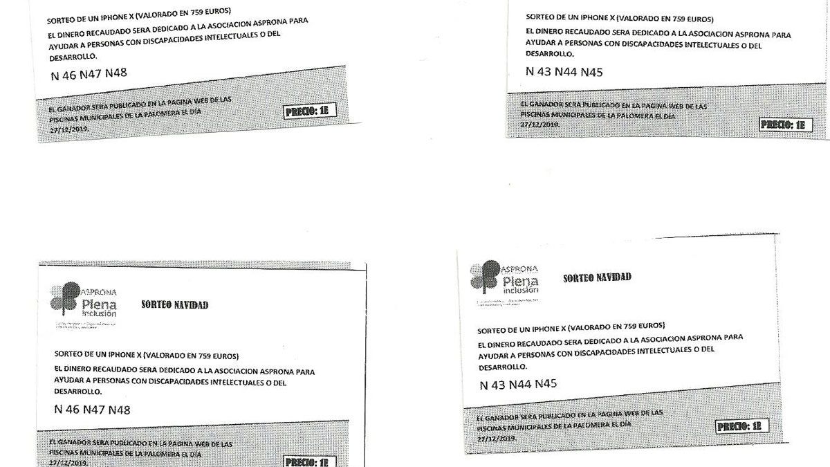 Fotocopia de las papeletas que se están vendiendo para el falso sorteo.