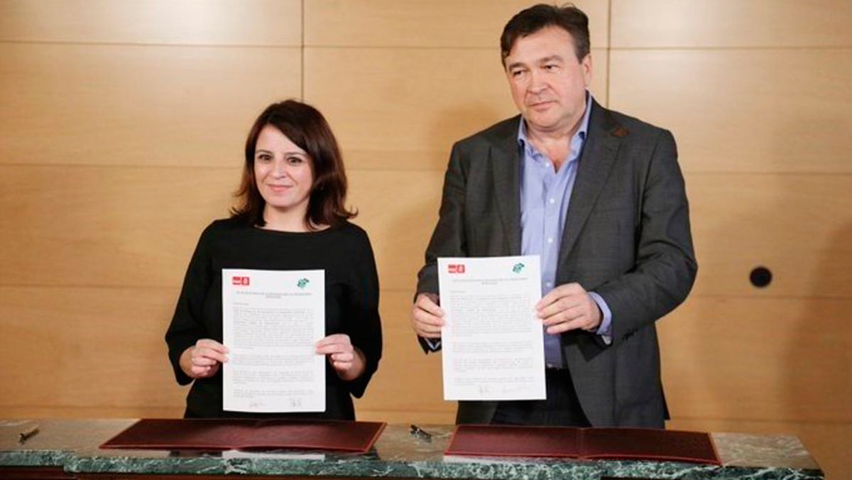 Acuerdo de investidura del PSOE y del diputado de Teruel Existe, Tomás. | L.N.C.