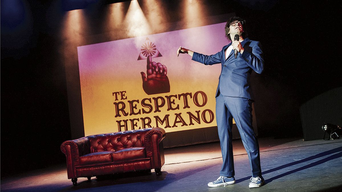 Luis Piedrahita en un momento del show ‘Es mi palabra contra la mía’ con el que este sábado acude al Auditorio Ciudad de León.