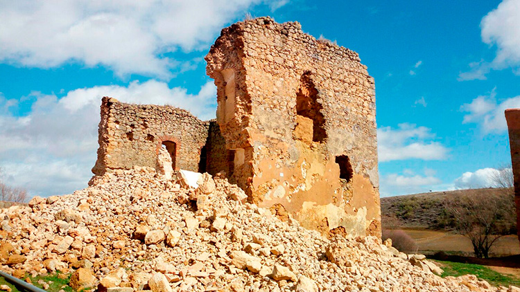 Estado en el que quedó el castillo de Alcuetas tras el derrumbe. | L.N.C.