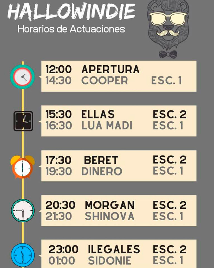 Horario de actuaciones.