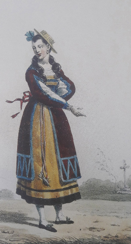 Litografía de 1855 de una aldeana de Astorga.