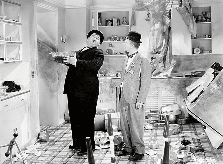 Laurel y Hardy en 'Cabezas de chorlito'.