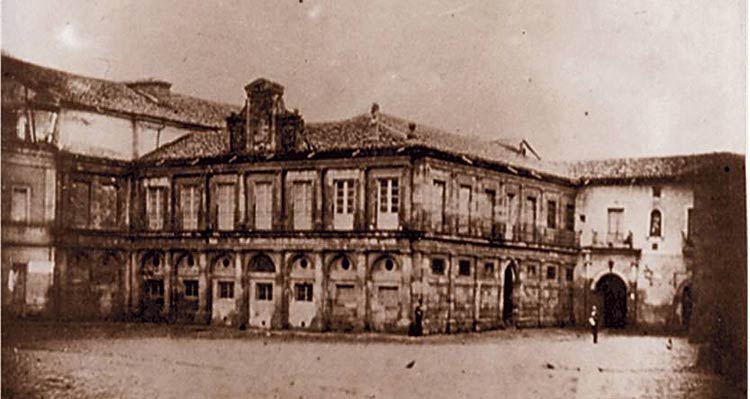 Teatro,Ayto de León y Hospital San Antonio Abad a comienzos del siglo XX.