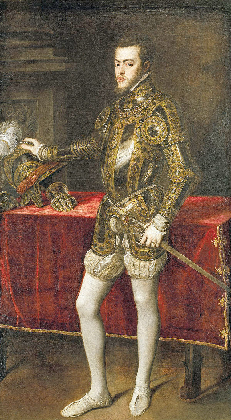 Retrato del rey Felipe II realizado por Tizziano.