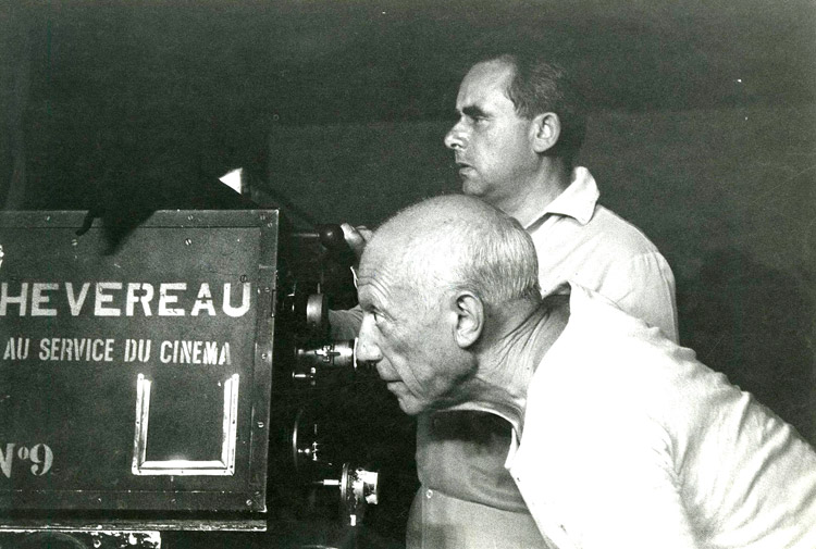 Picasso y Clouzot en el set de rodaje.