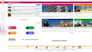 Página web del Ayuntamiento de León, que ha sido una de las 500 analizadas en el estudio.