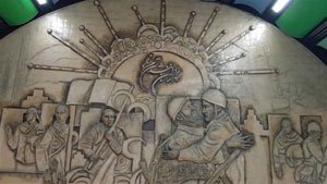 Mural guerreroen el metro de Teherán. | L.N.C.