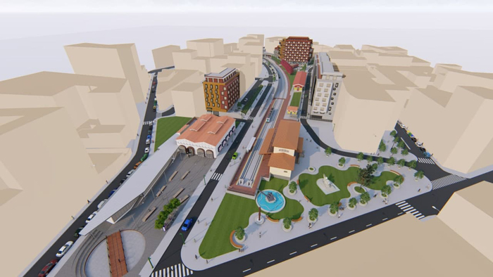 Infografía que muestra cómo quedará el entorno de la estación de Feve. | ADIF