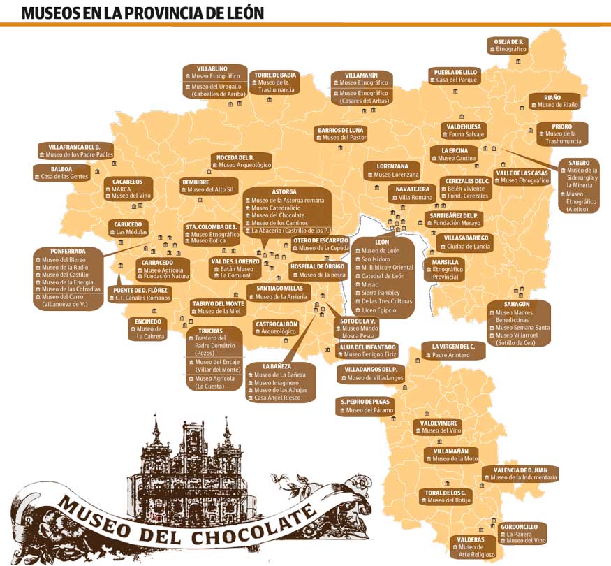 Mapa de la provincia en el que se puede comprobar la gran cantidad de museos de temática diversa dispersos por toda la provincvia. | ISABEL HERRERA