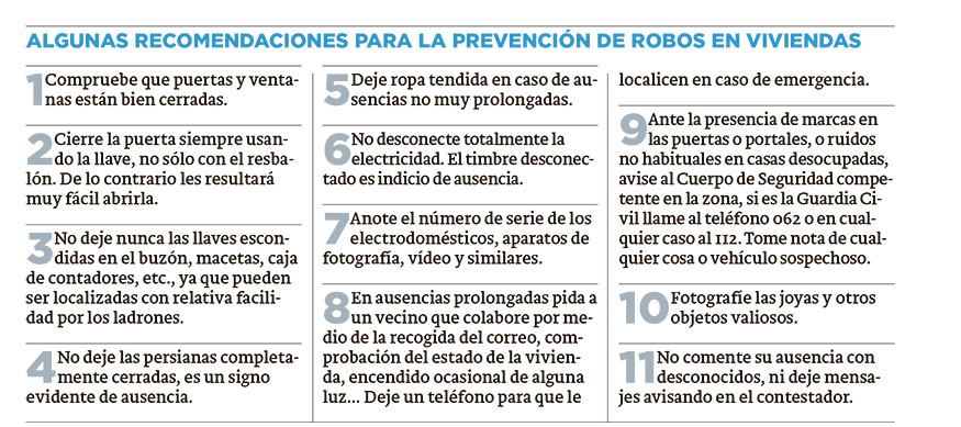 La mayoría de robos en domicilios tienen lugar en zonas urbanas y entre ...