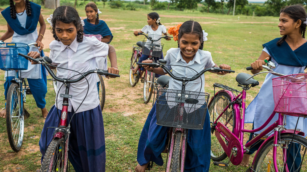 Proyecto 'Bicis para educar', de la Fundación Vicente Ferrer en la India (Foto cedida por Sofia Moro)