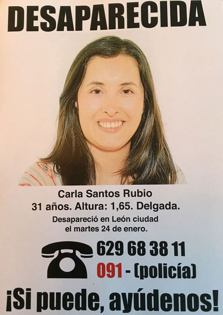 El cartel que está difundiendo la familia de la joven desaparecida.