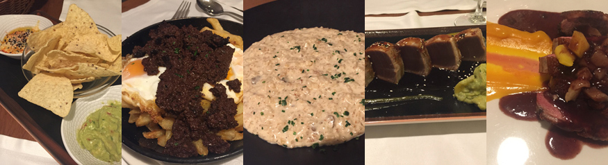Nachos, huevos con morcilla, risotto, tataki de atún y magret de pato. | S.M.