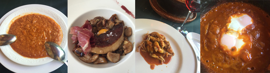 'Ajo', boletus con foie y huevo, ancas de rana y huevo en la salsa de las ancas, algunas de las especialidades de La Zíngara. | S.M.