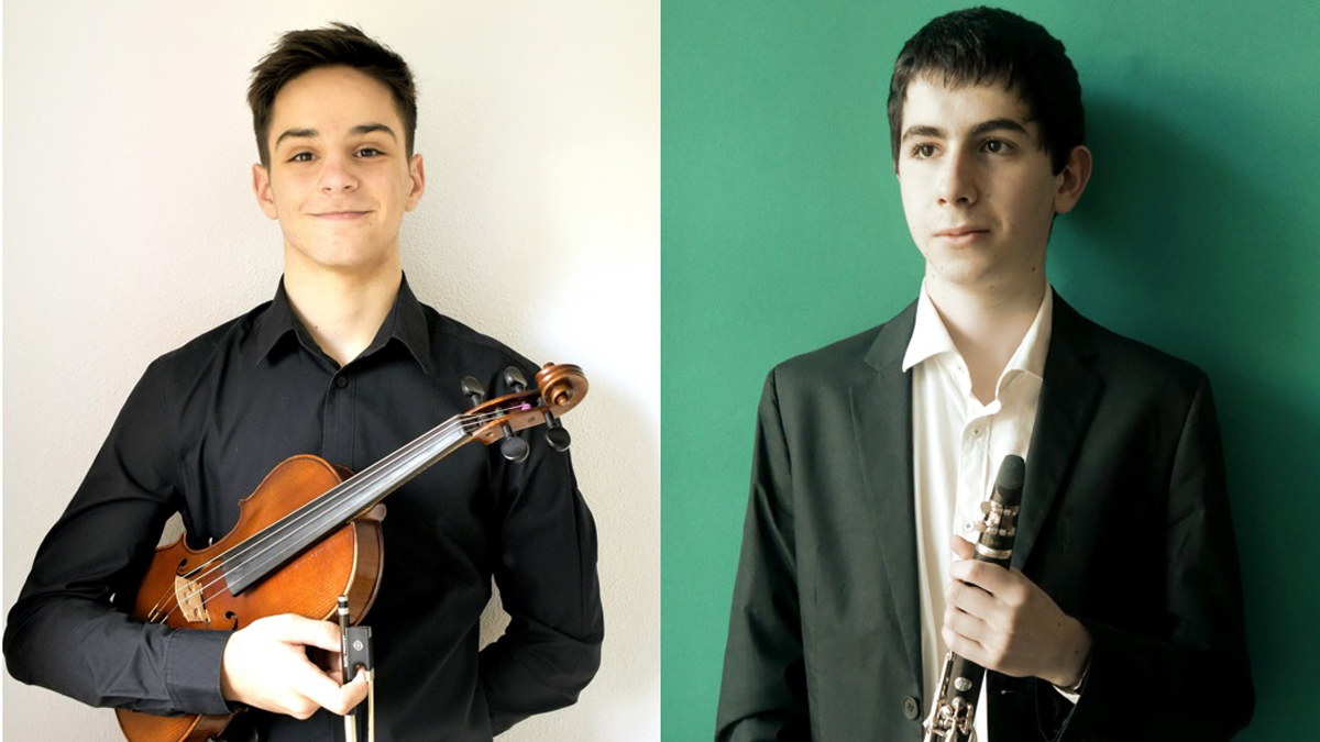 Manuel Pérez Morodo con el violín yJuan Zamarrón Novo con clarinete.